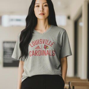 NEW University Of Louisville Cardinals X Adidis T-shirt Women’s Medium V-neck
